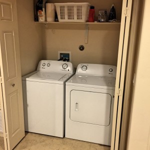 Laundry equipment including iron and ironing board, washer, dryer, basket and detergent to get you started. - Las Alturas 1 - Alamogordo, NM house near Holloman AFB